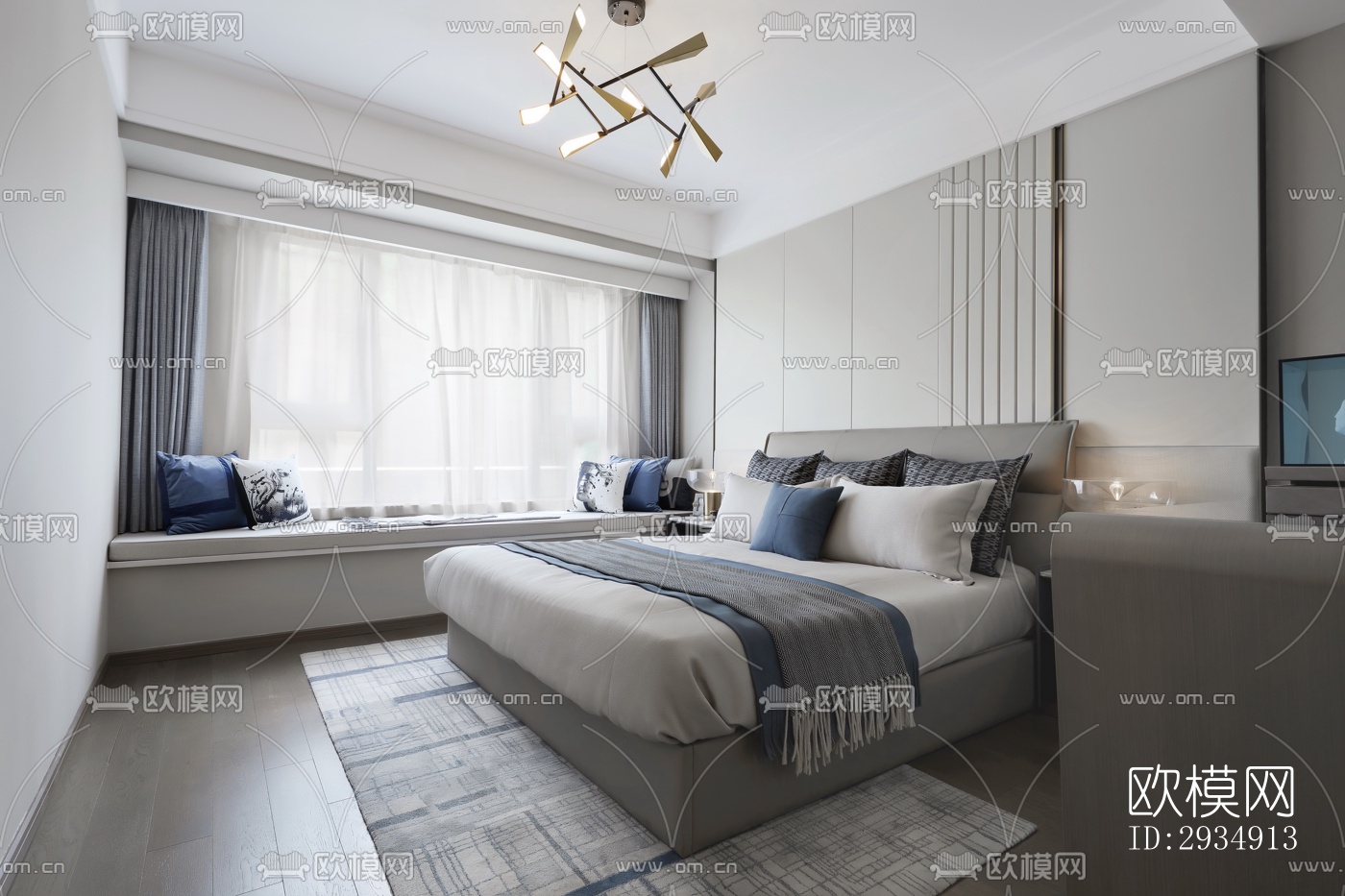 现代平层效果图下载（渲染图2）