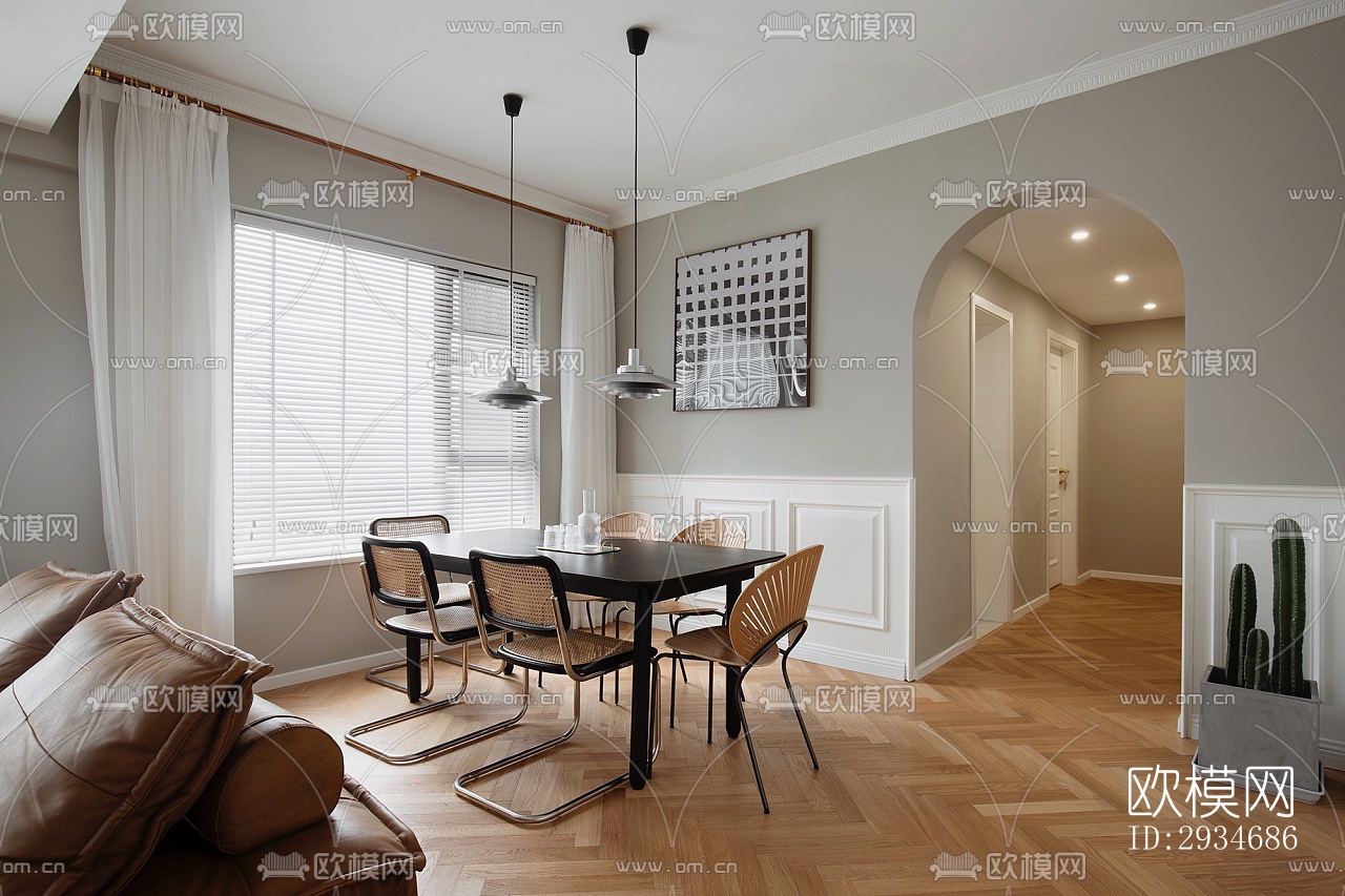 欧式平层效果图下载（渲染图8）