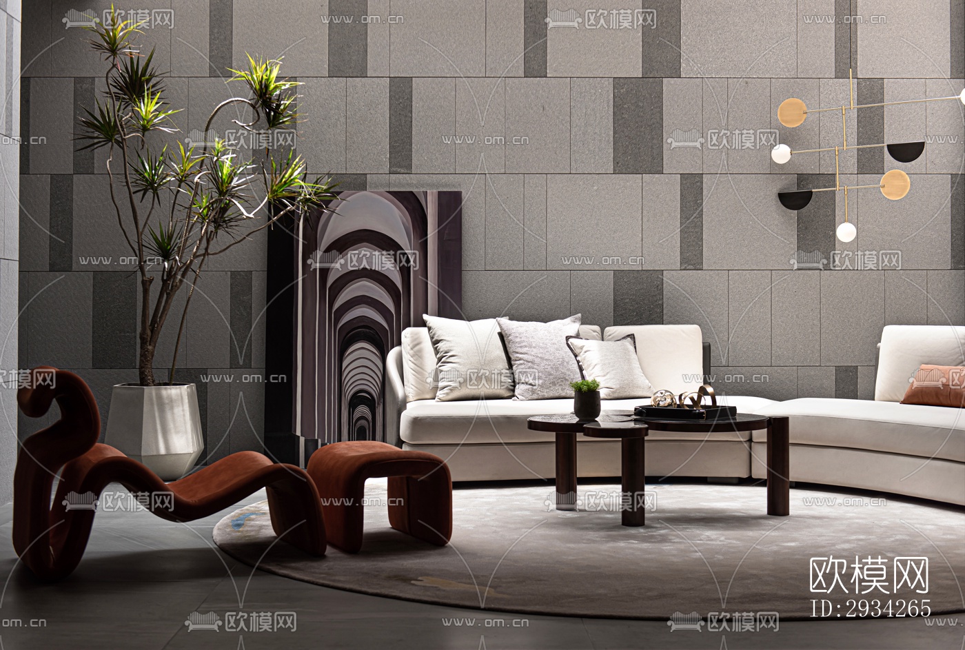 现代复式效果图下载（渲染图12）