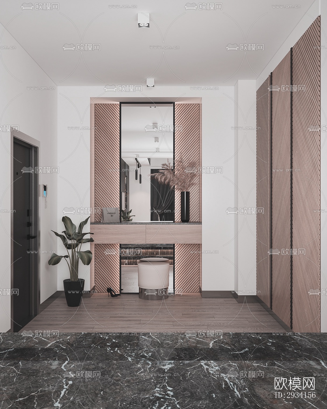 高级灰别墅效果图下载（渲染图20）