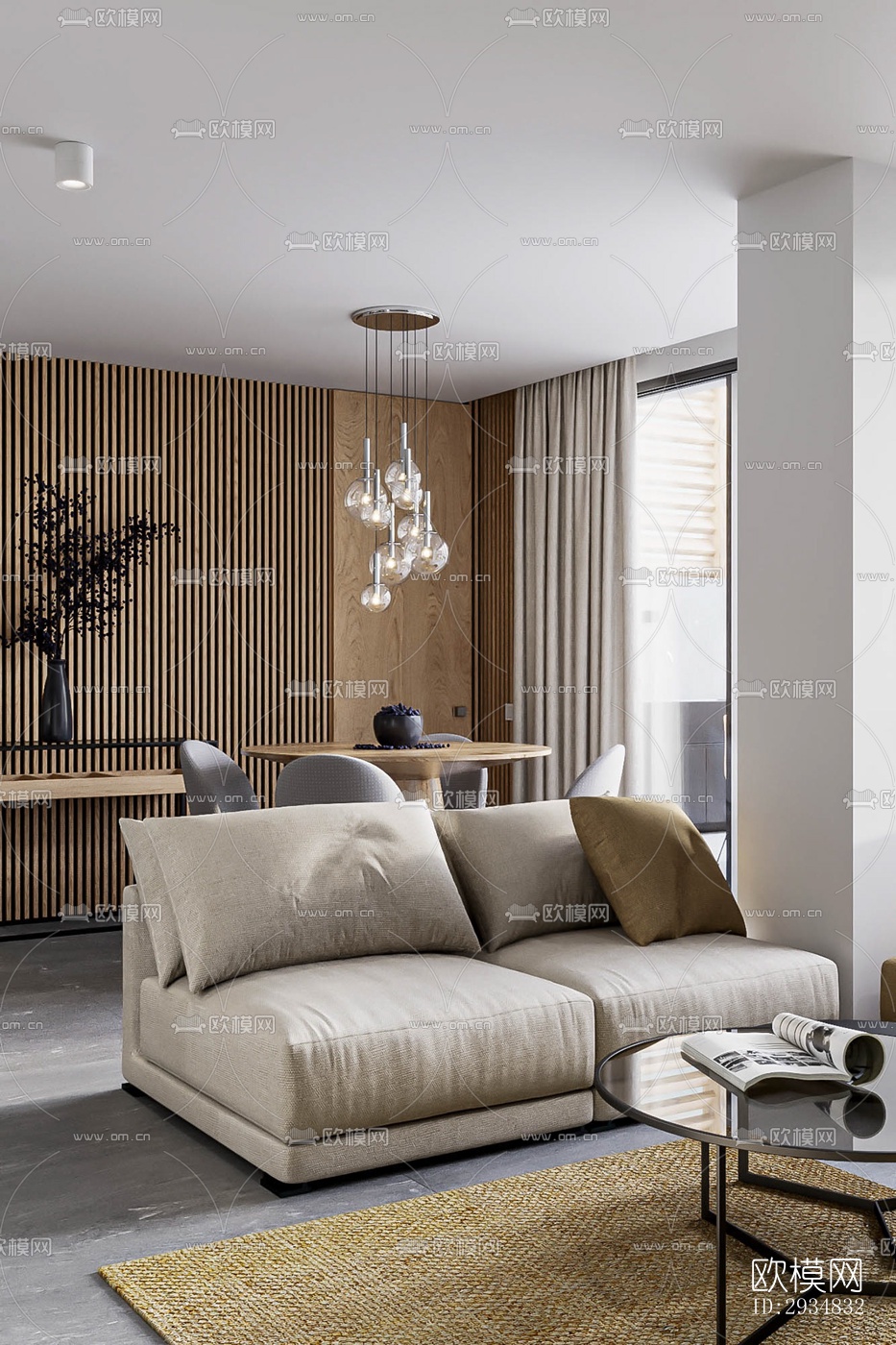 现代平层效果图下载（渲染图19）