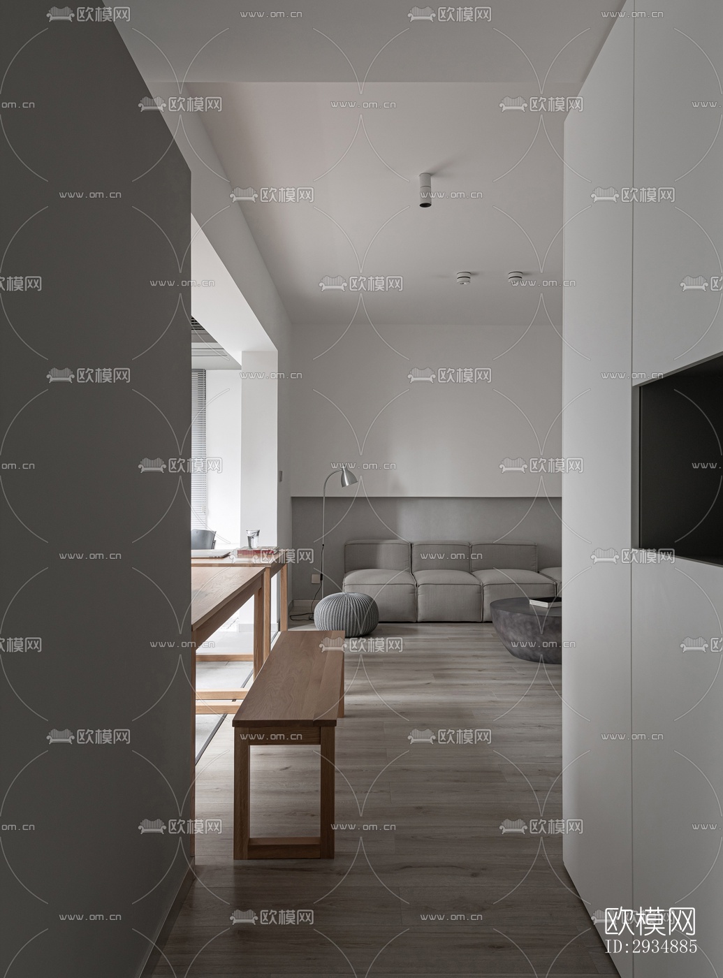 现代平层效果图下载（渲染图8）