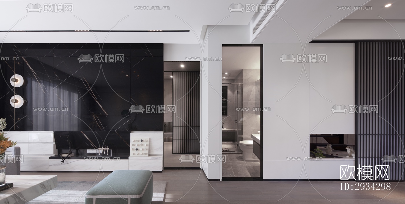 现代复式效果图下载（渲染图2）