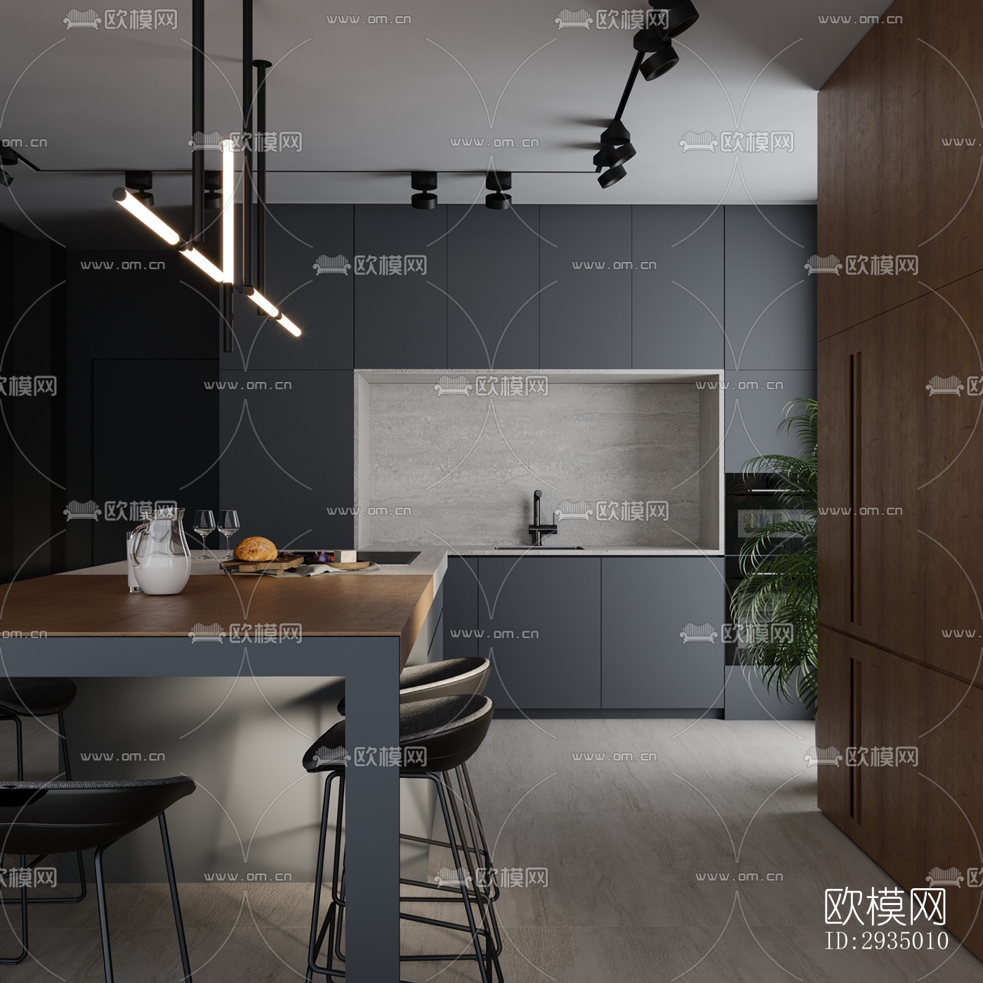 现代平层效果图下载（渲染图10）