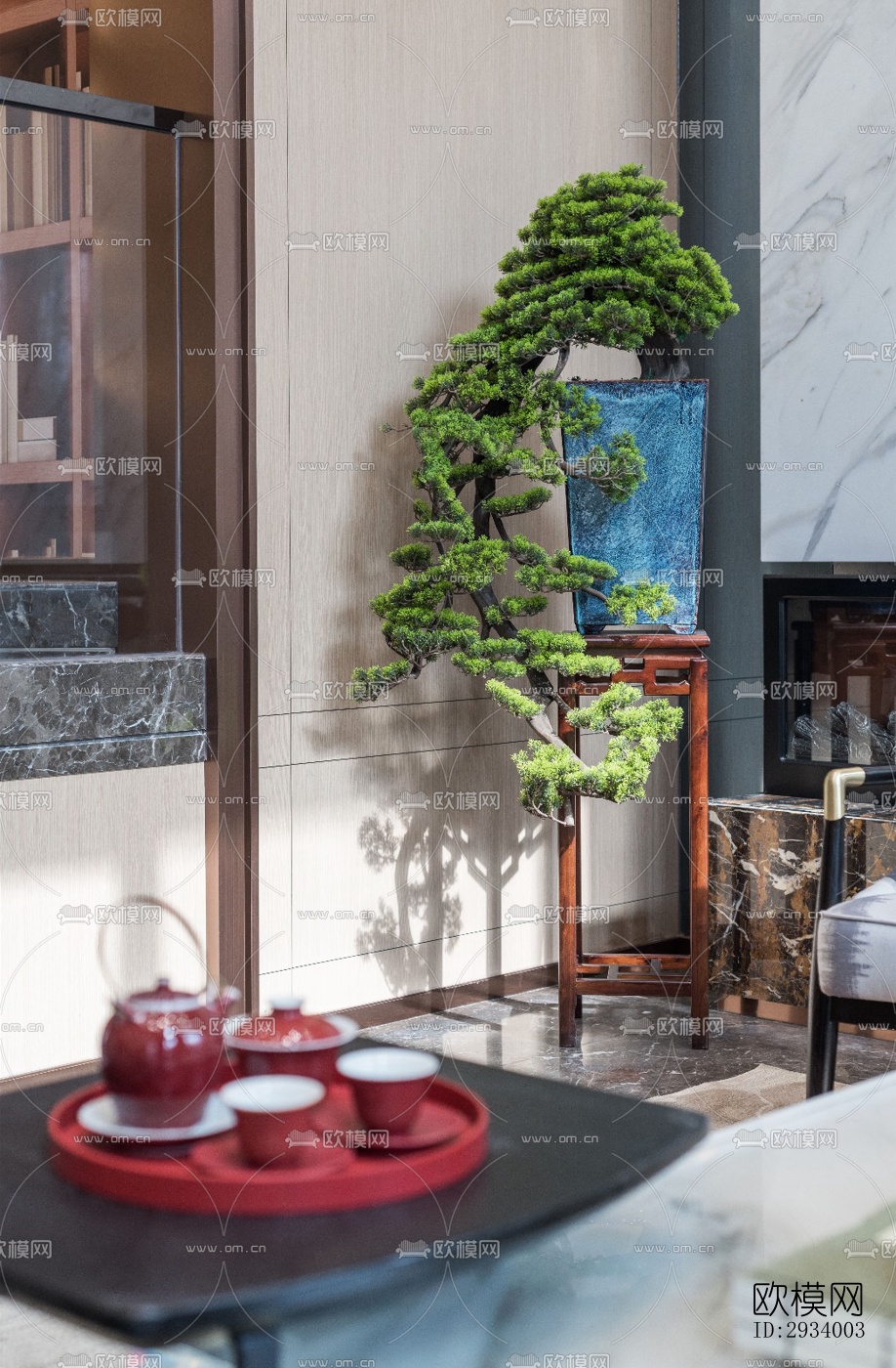 新中式别墅效果图下载（渲染图19）