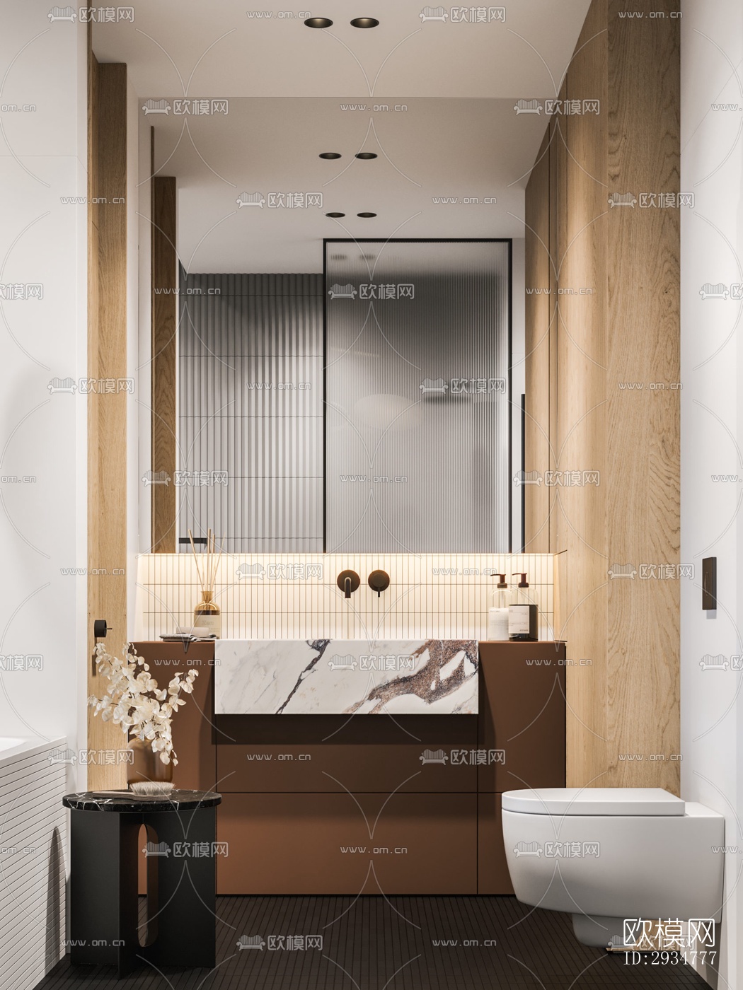 现代平层效果图下载（渲染图8）