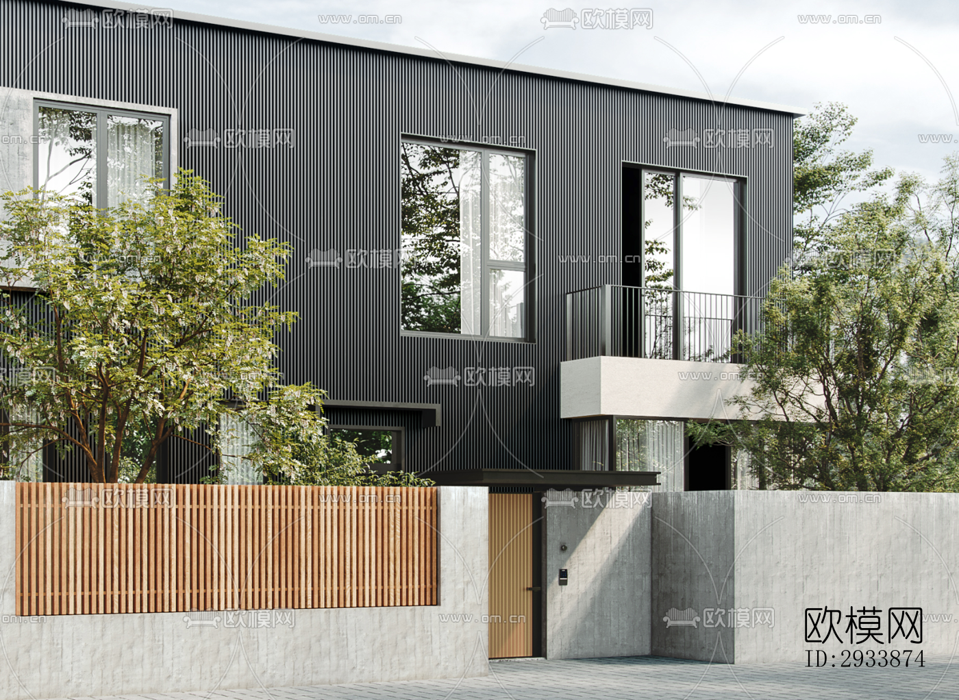 侘寂别墅效果图下载（渲染图1）