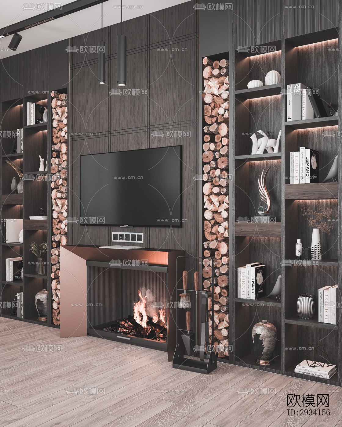 高级灰别墅效果图下载（渲染图18）