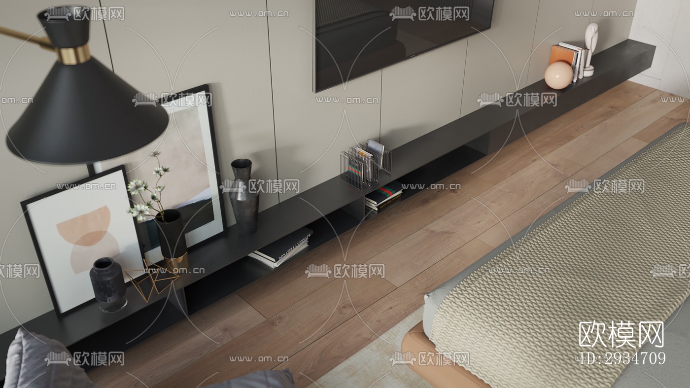 现代平层效果图下载（渲染图11）