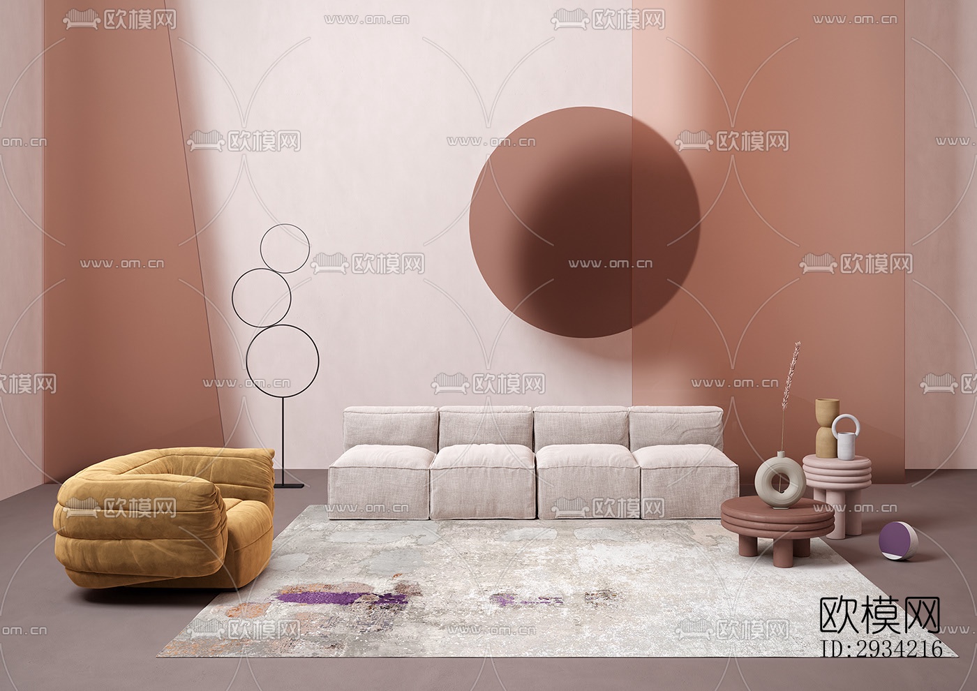 新中式复式效果图下载（渲染图15）