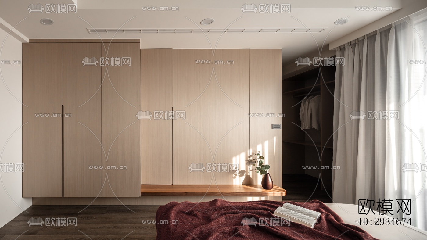 日式平层效果图下载（渲染图12）