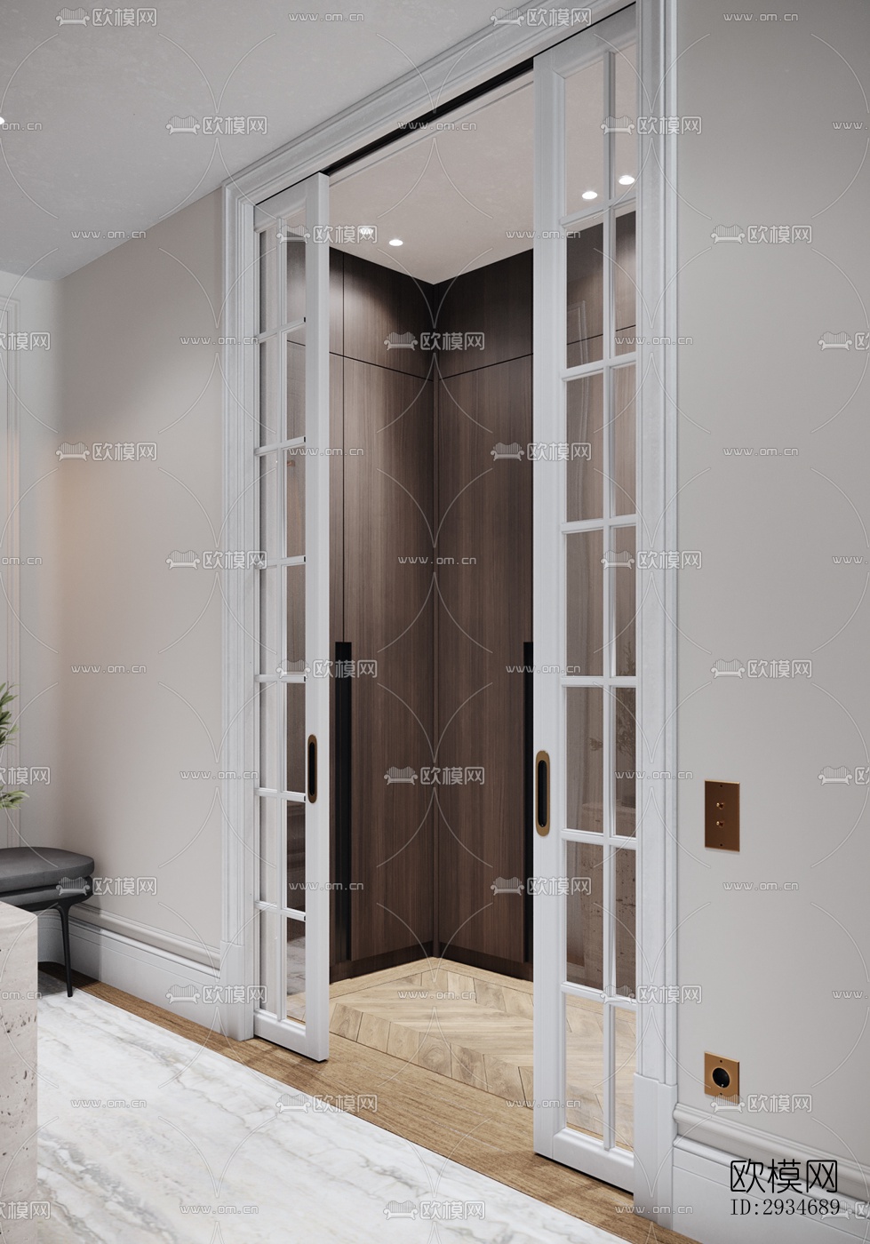 欧式平层效果图下载（渲染图7）