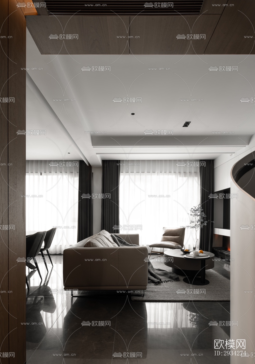 现代复式效果图下载（渲染图20）