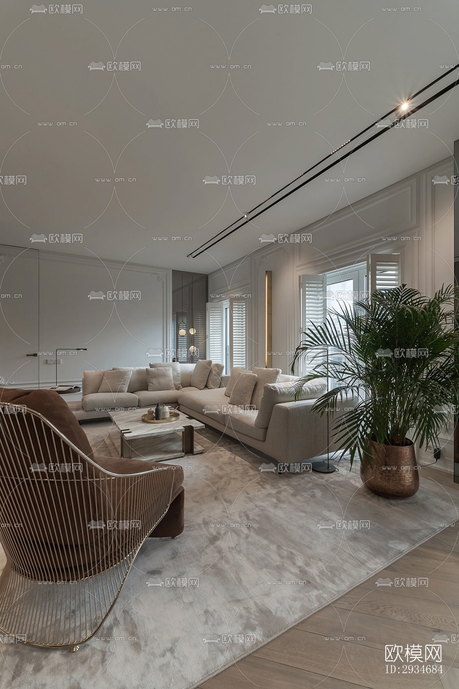 欧式平层效果图下载（渲染图16）