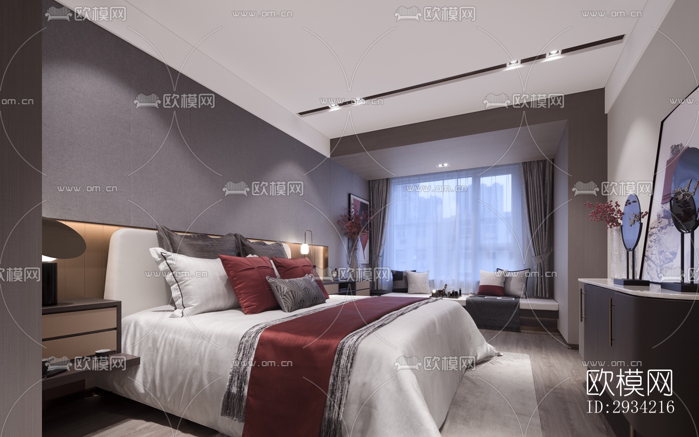 新中式复式效果图下载（渲染图7）