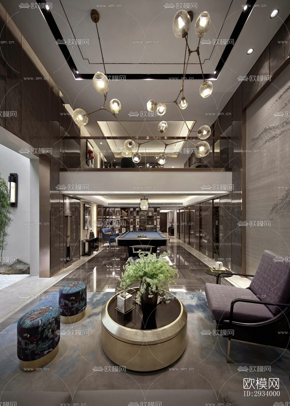 新中式别墅效果图下载（渲染图3）