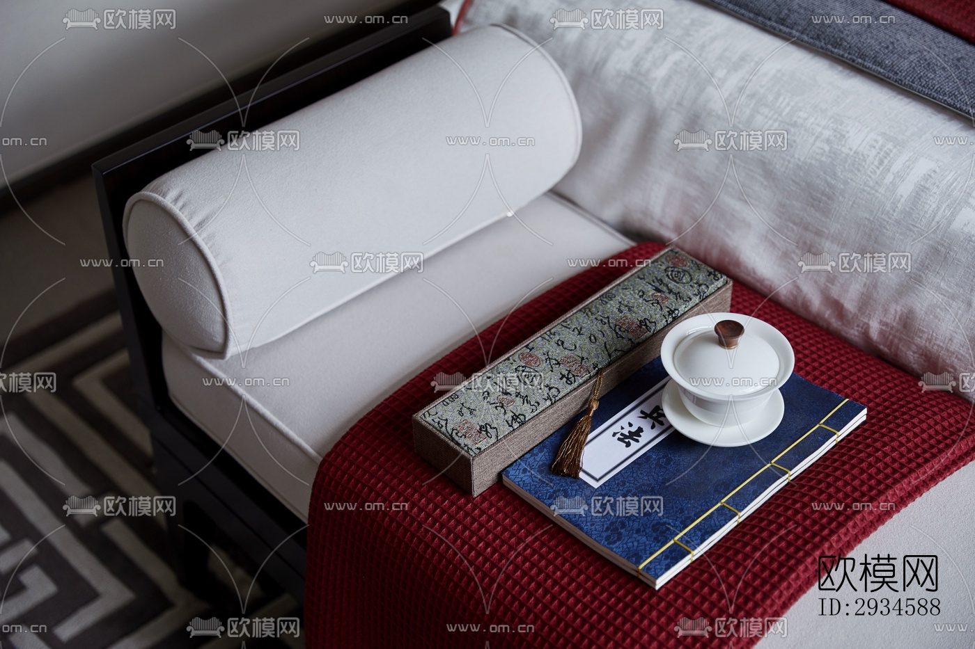 新中式平层效果图下载（渲染图6）