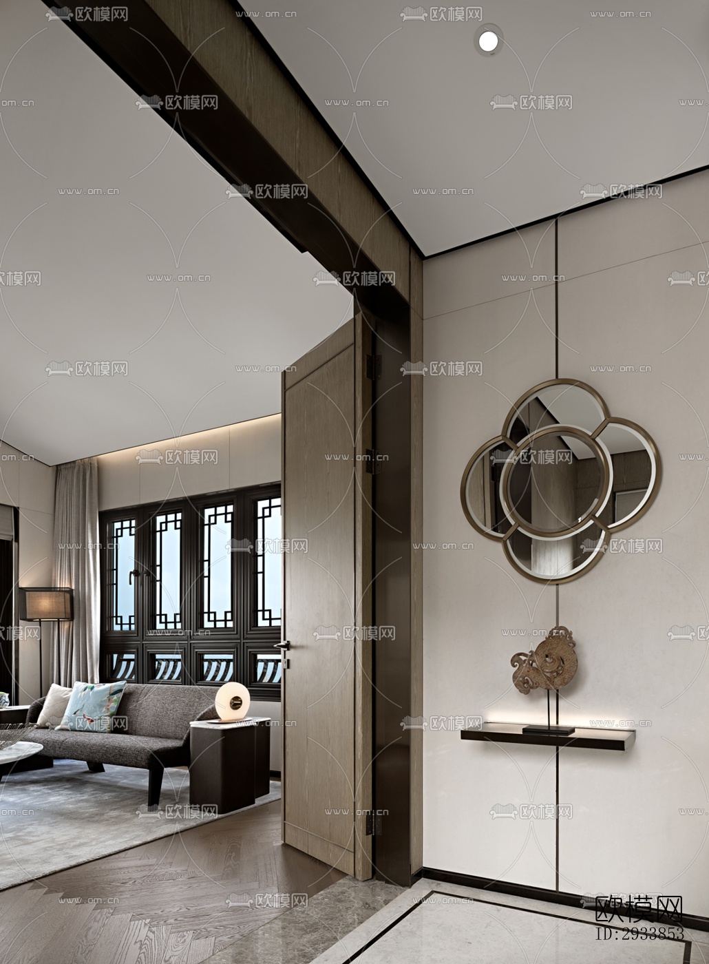 中式别墅效果图下载（渲染图3）