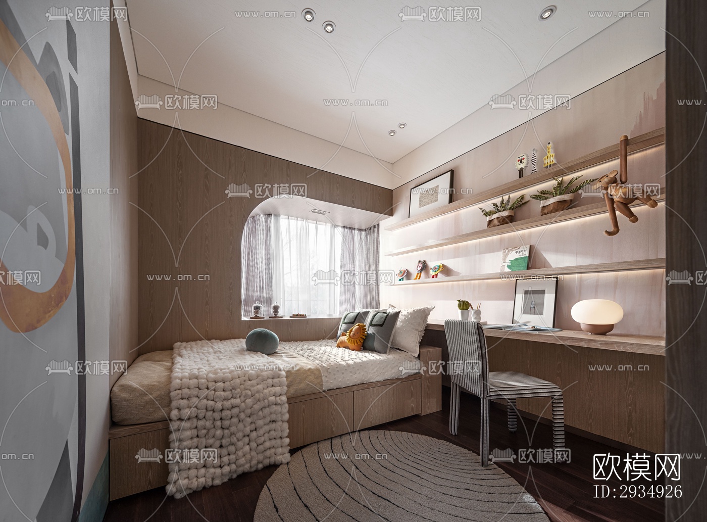 现代平层效果图下载（渲染图8）