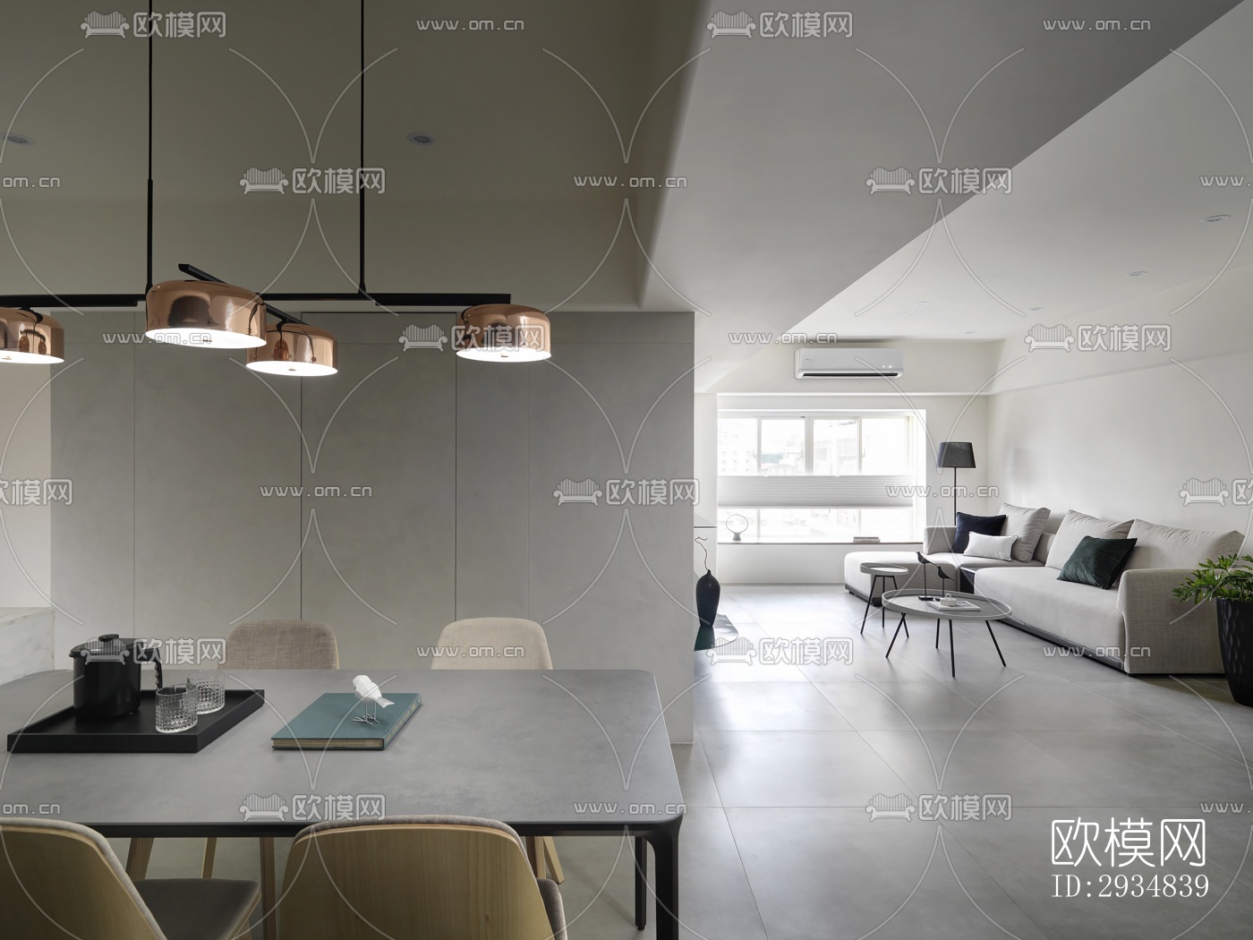 现代平层效果图下载（渲染图6）