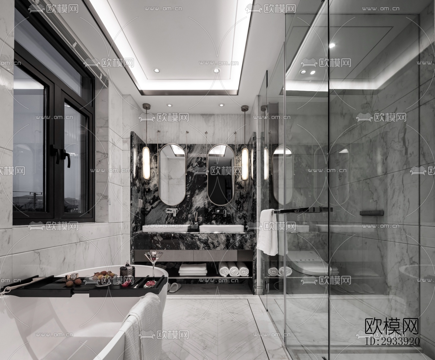 新中式别墅效果图下载（渲染图13）