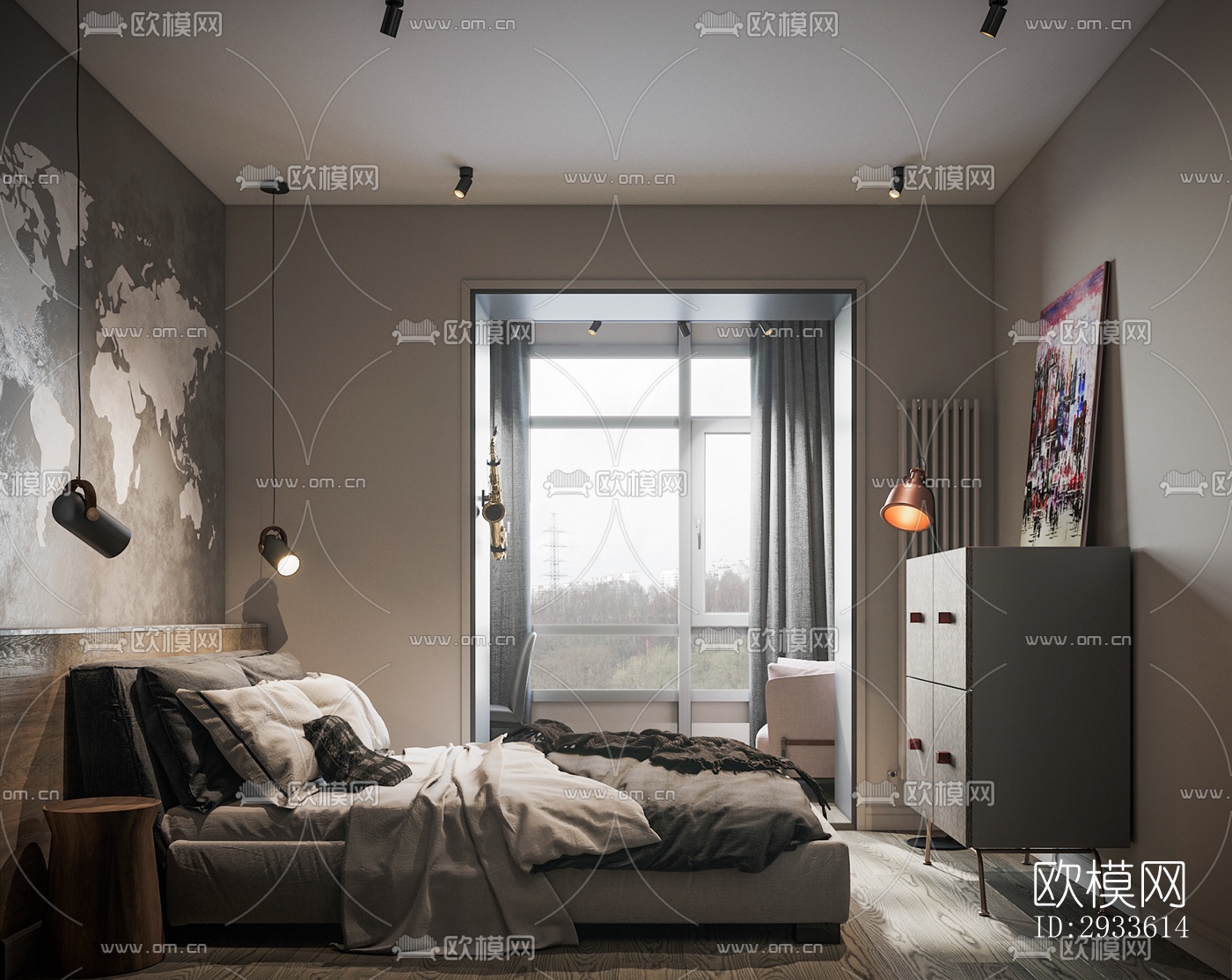 北欧公寓效果图下载（渲染图9）