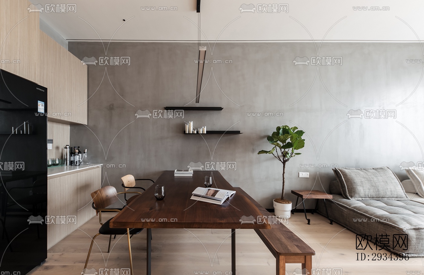 北欧平层效果图下载（渲染图13）