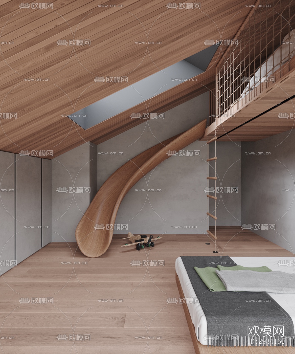 高级灰别墅效果图下载（渲染图7）