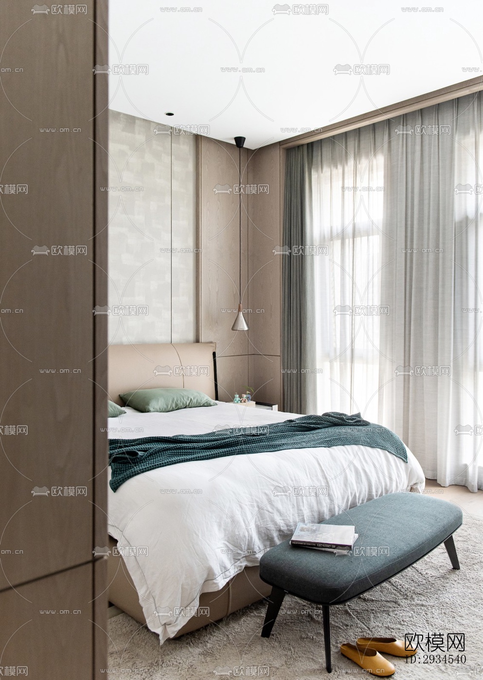 新中式平层效果图下载（渲染图11）