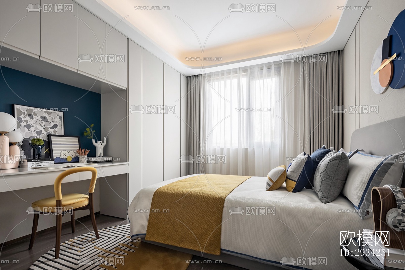 现代复式效果图下载（渲染图4）