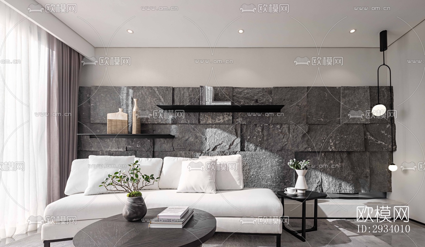 新中式别墅效果图下载（渲染图2）