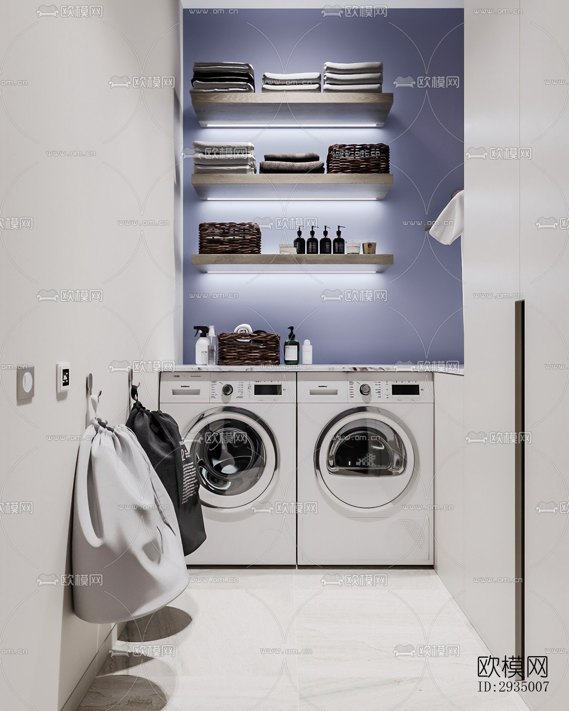 现代平层效果图下载（渲染图8）