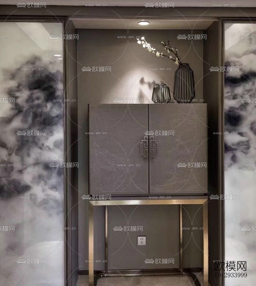 新中式别墅效果图下载(渲染图7)