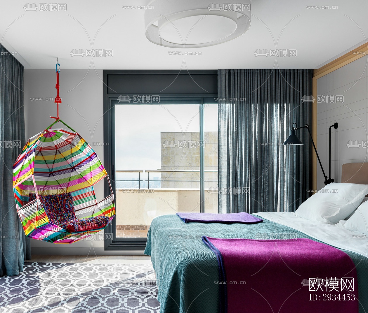 后现代平层效果图下载（渲染图5）