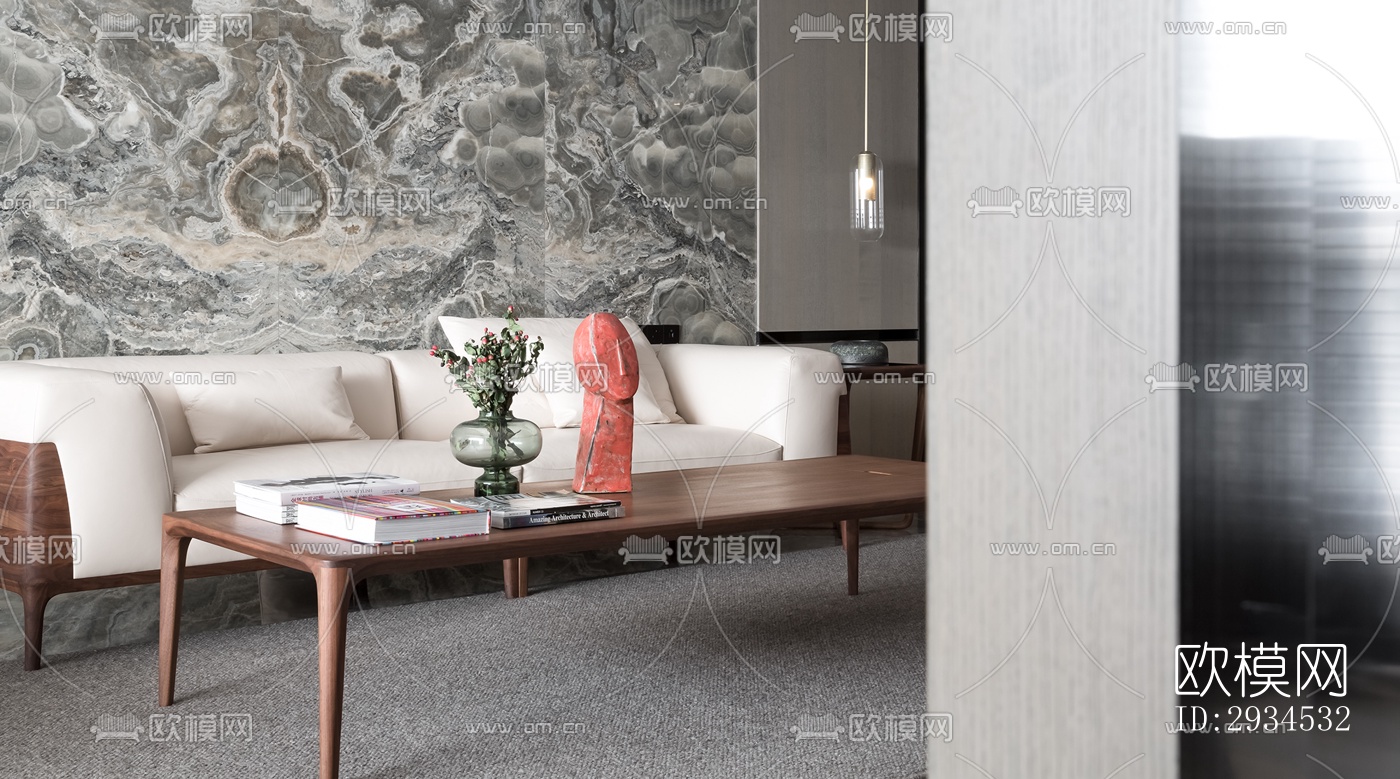 新中式平层效果图下载（渲染图13）