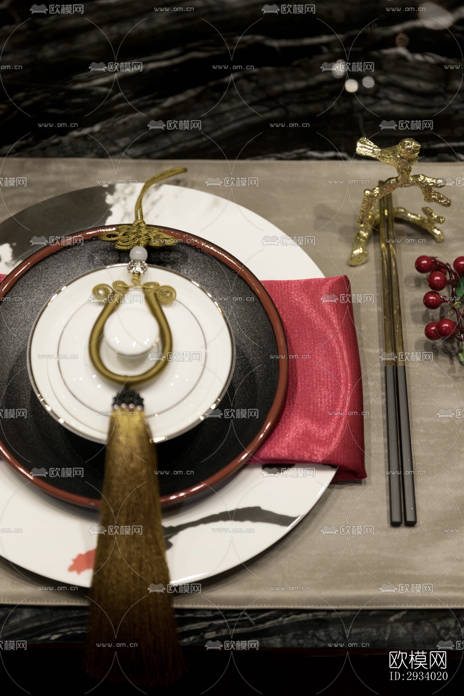 新中式别墅效果图下载（渲染图12）