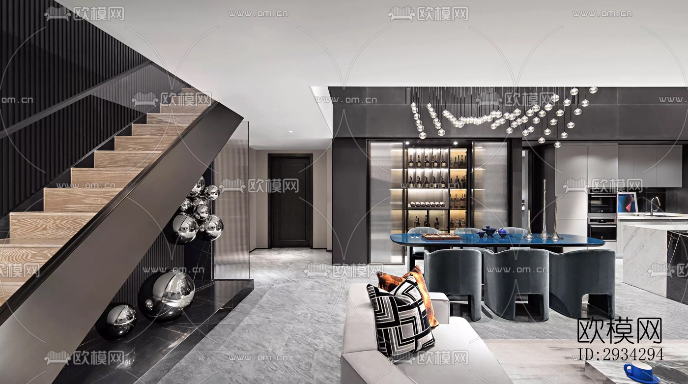 现代复式效果图下载（渲染图20）