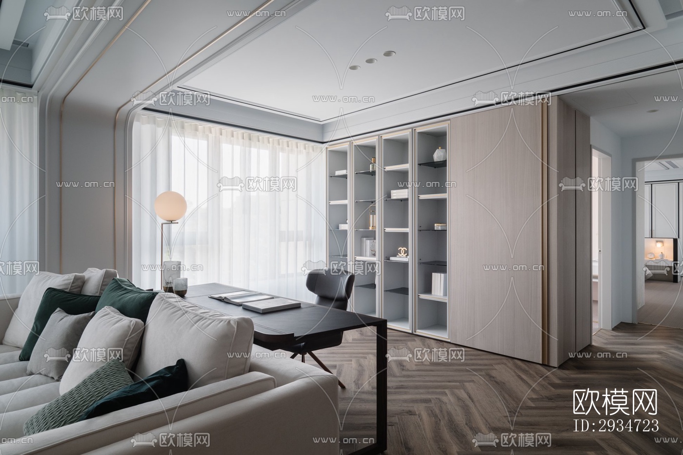 现代平层效果图下载（渲染图3）