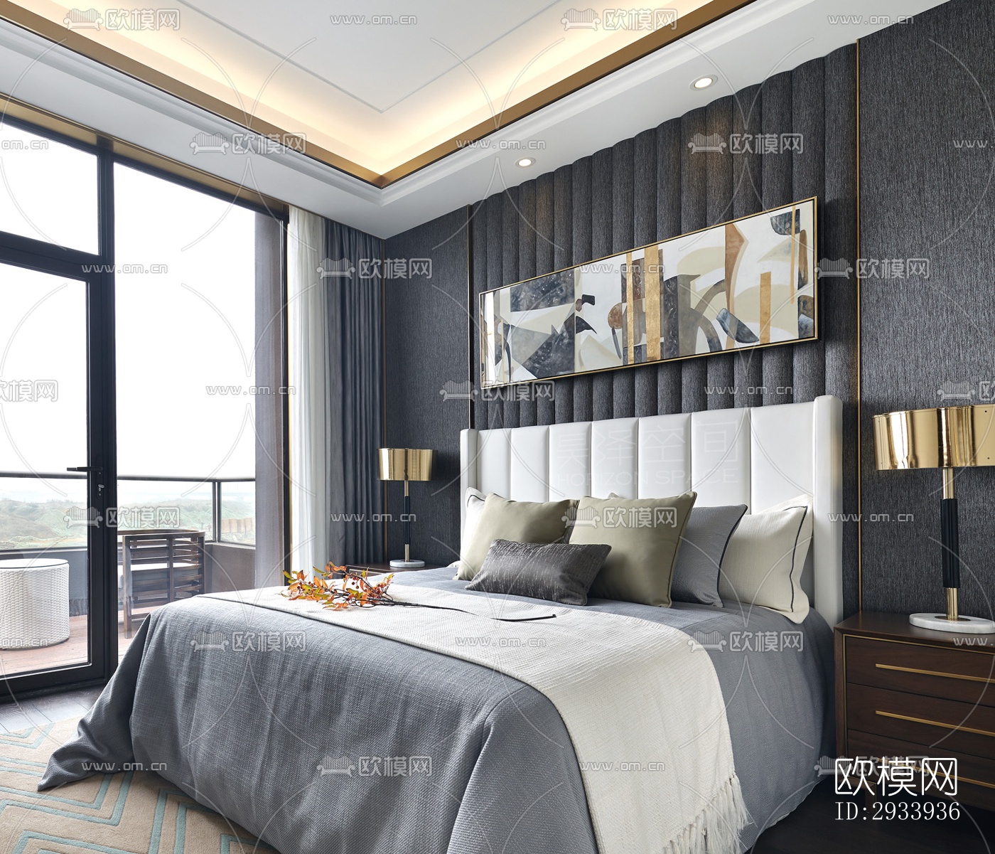 新中式别墅效果图下载（渲染图13）