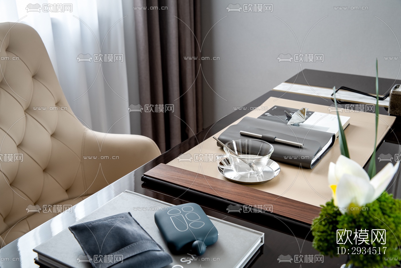 新中式平层效果图下载（渲染图5）