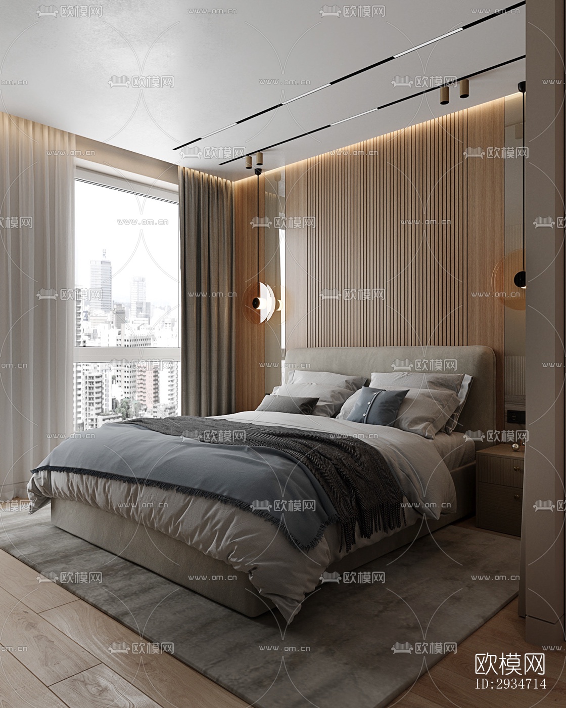 现代平层效果图下载（渲染图3）