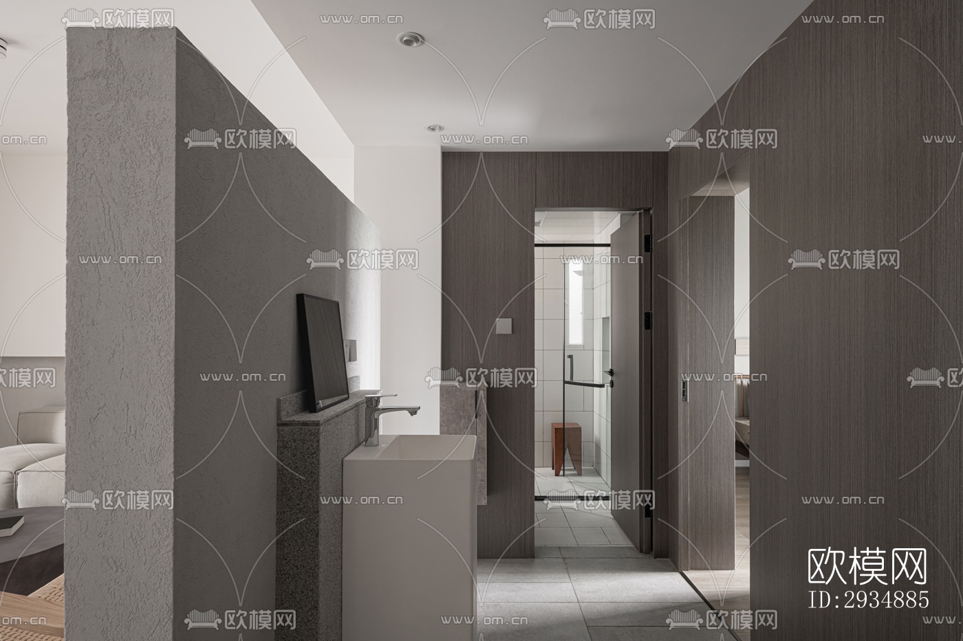 现代平层效果图下载（渲染图7）