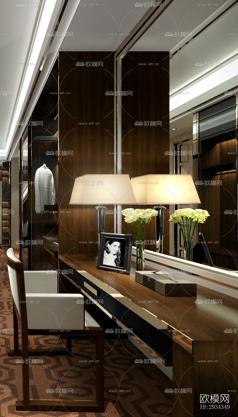 中式平层效果图下载（渲染图8）