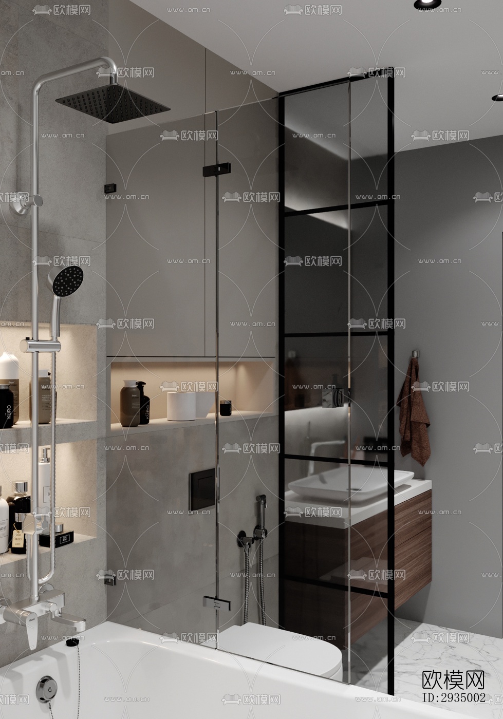 现代平层效果图下载（渲染图7）