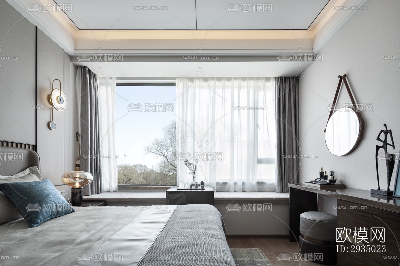 现代平层效果图下载（渲染图8）