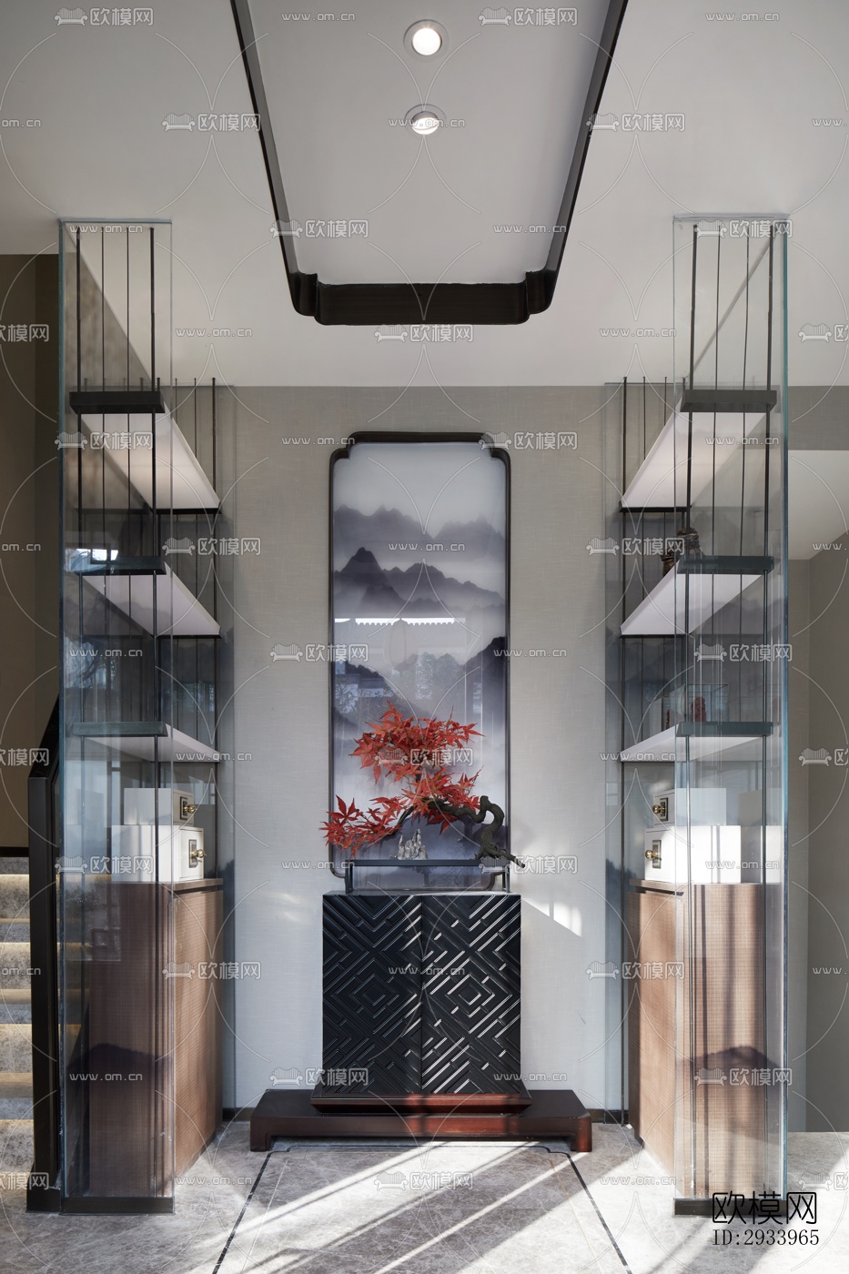 新中式别墅效果图下载（渲染图1）