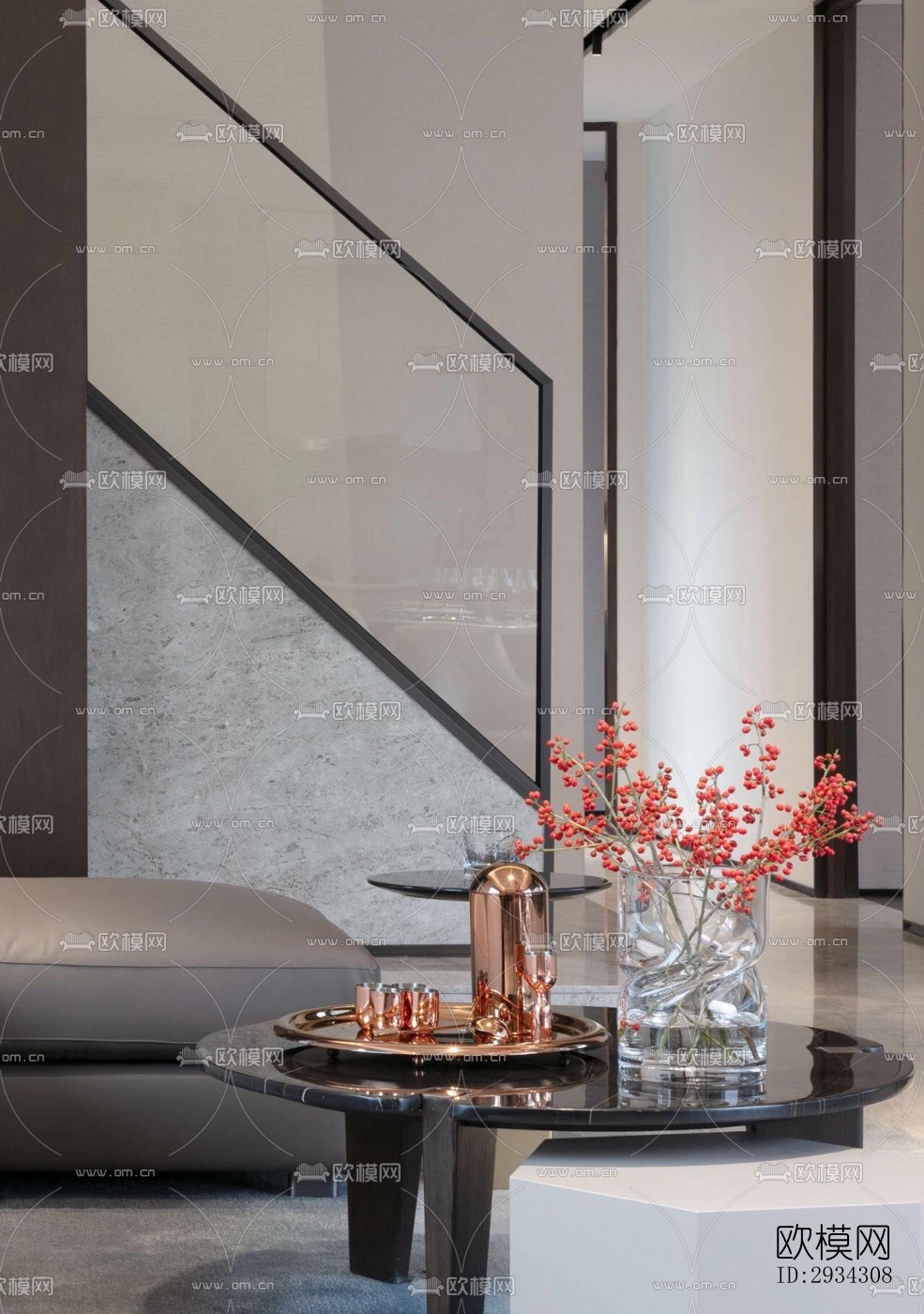 现代复式效果图下载（渲染图3）