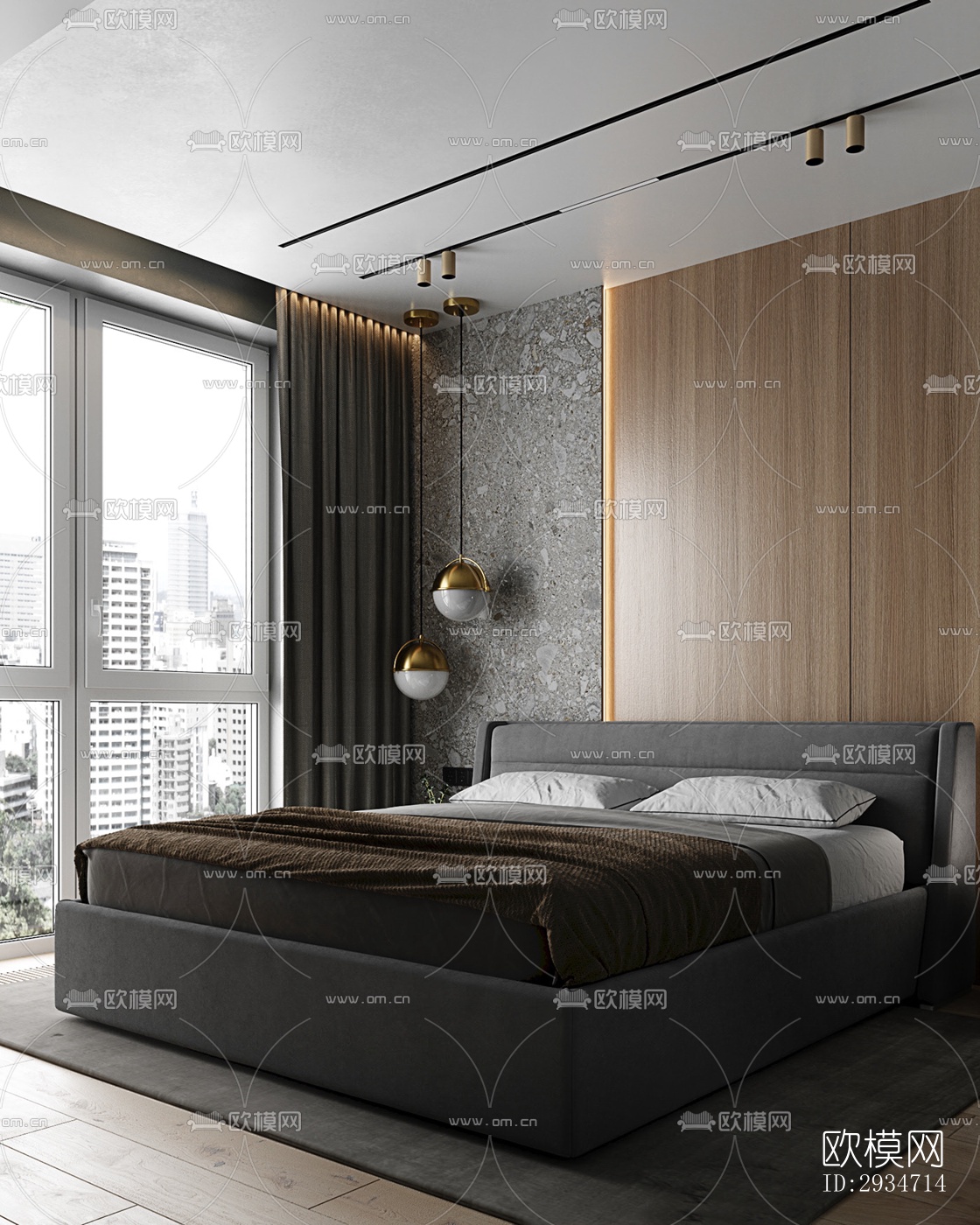 现代平层效果图下载（渲染图12）