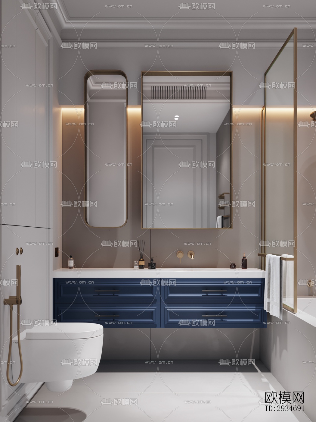 欧式平层效果图下载（渲染图9）