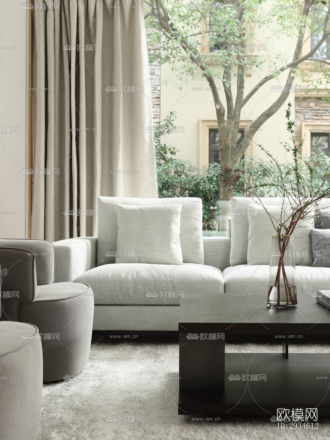 新中式平层效果图下载（渲染图18）